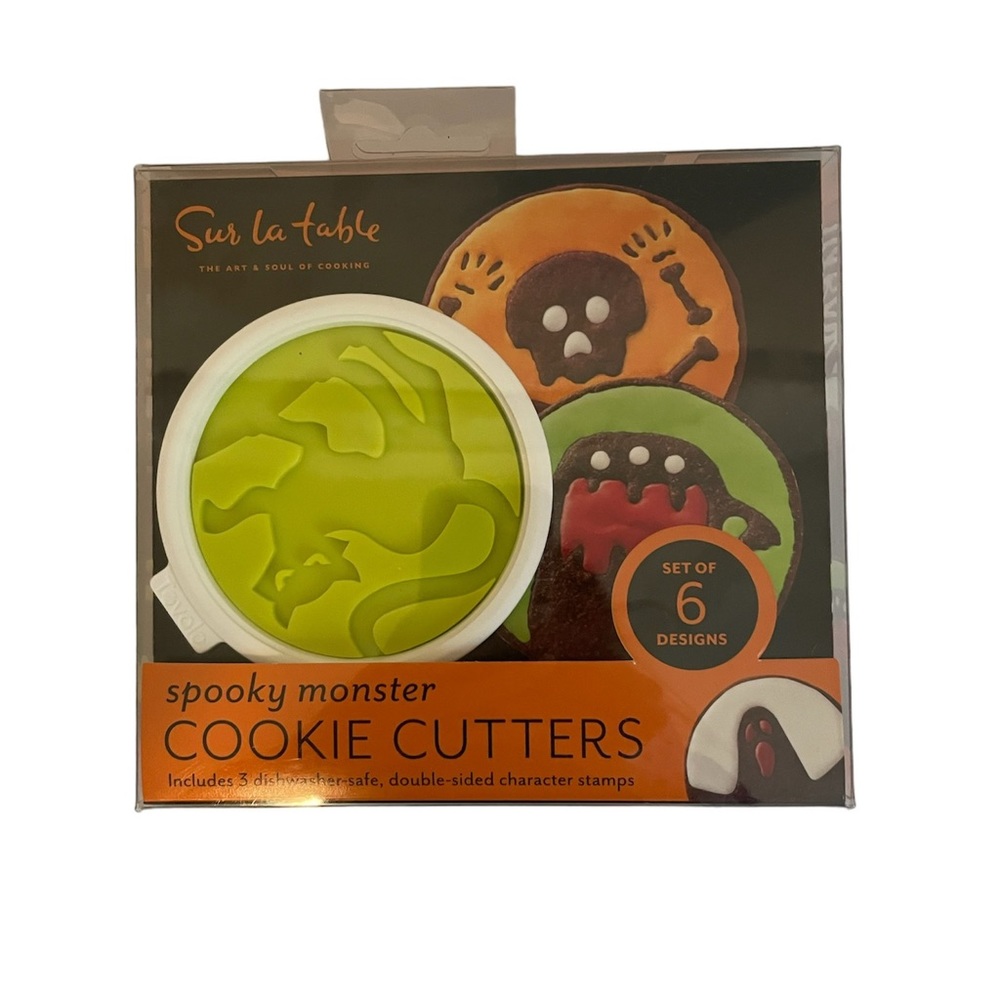 New! Sur La Table Spooky Monster Cookie Cutters – Set of 6 Designs Halloween